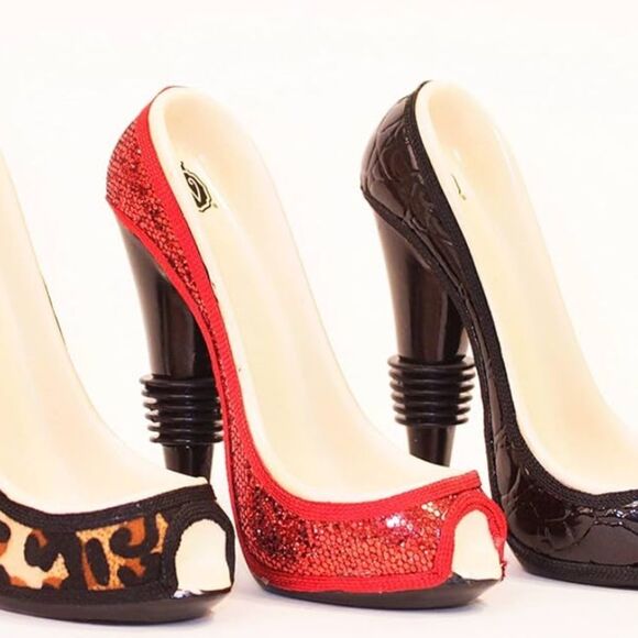 NWT Wild Eye Designs High Heel Wine Stopper Fashion Gift, Red Glitter - Picture 2 of 3